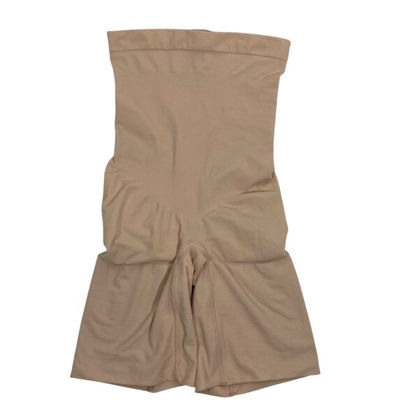 Spanx Seamless Power Sculpting High-Waisted Mid-Thigh Short beige size Large - Picture 1 of 9